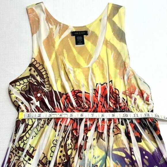 Sam & Max Jungle Print Maxi Dress L Leopard Rose Butterfly Boho Colorful - Picture 4 of 12